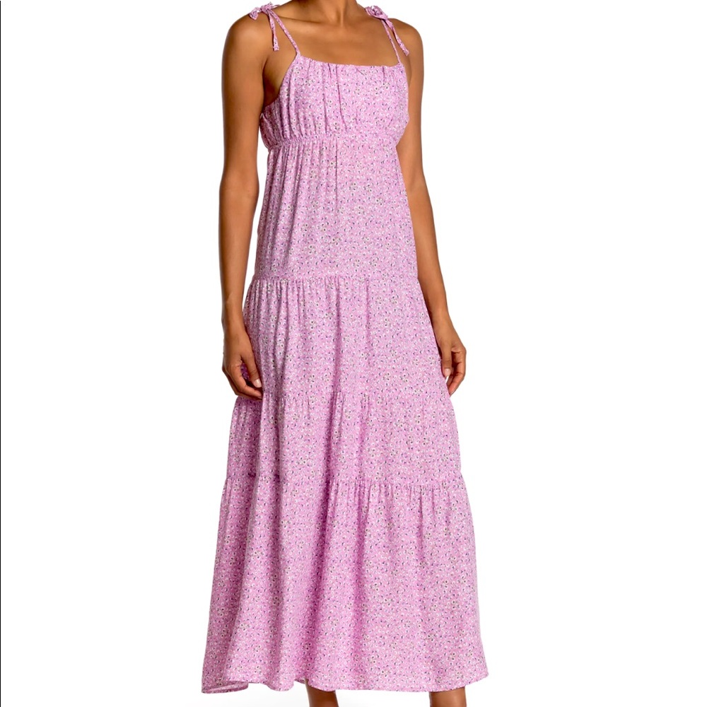 Tie Strap Geo Printed Maxi Dress